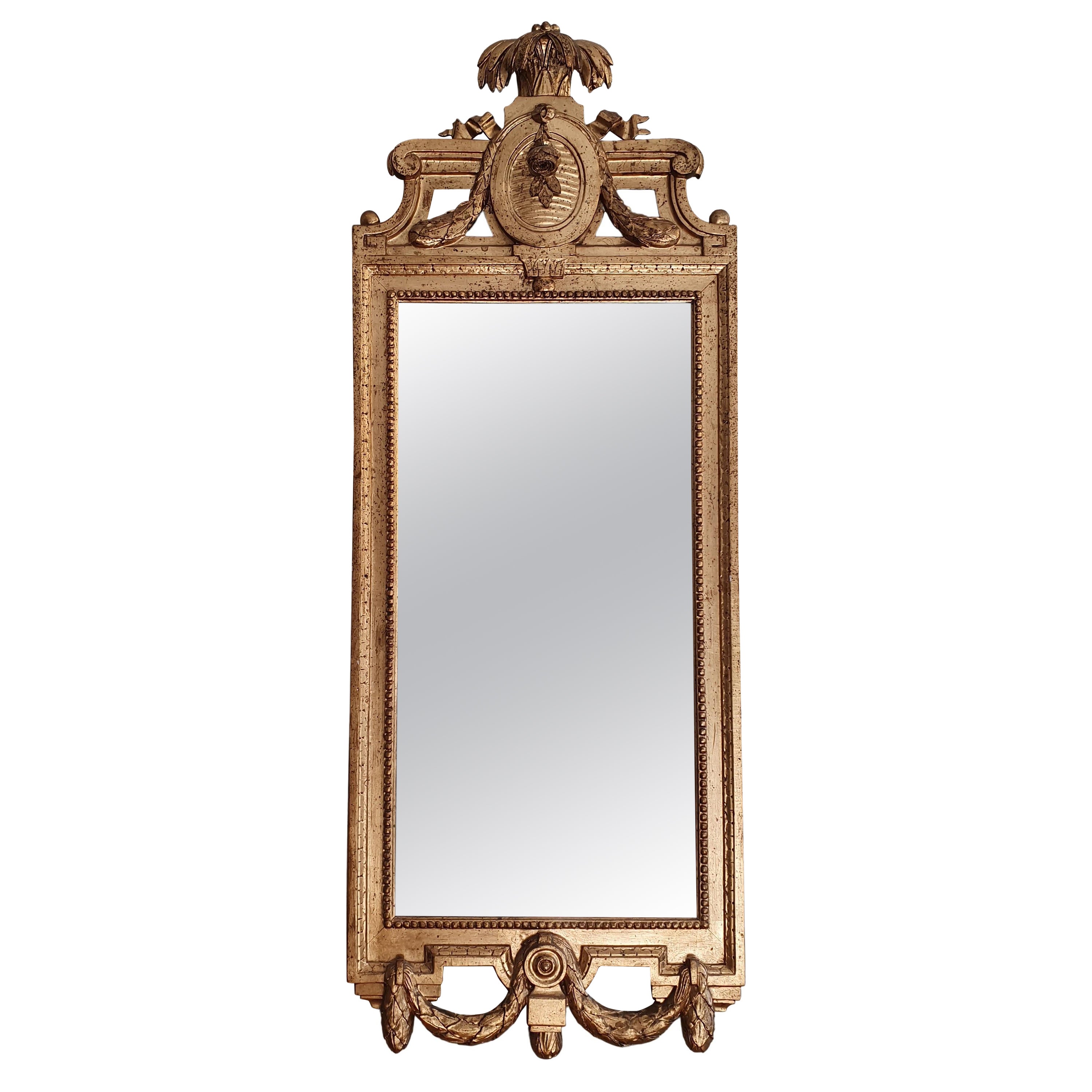 Miroir mural suédois gustavien du 18e siècle