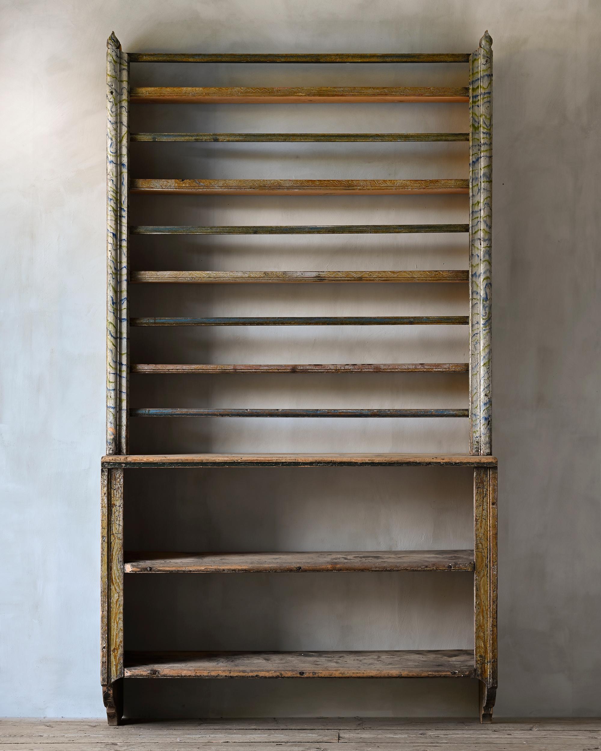 18th Century Swedish Gustavian Wall Plate Rack For Sale 5