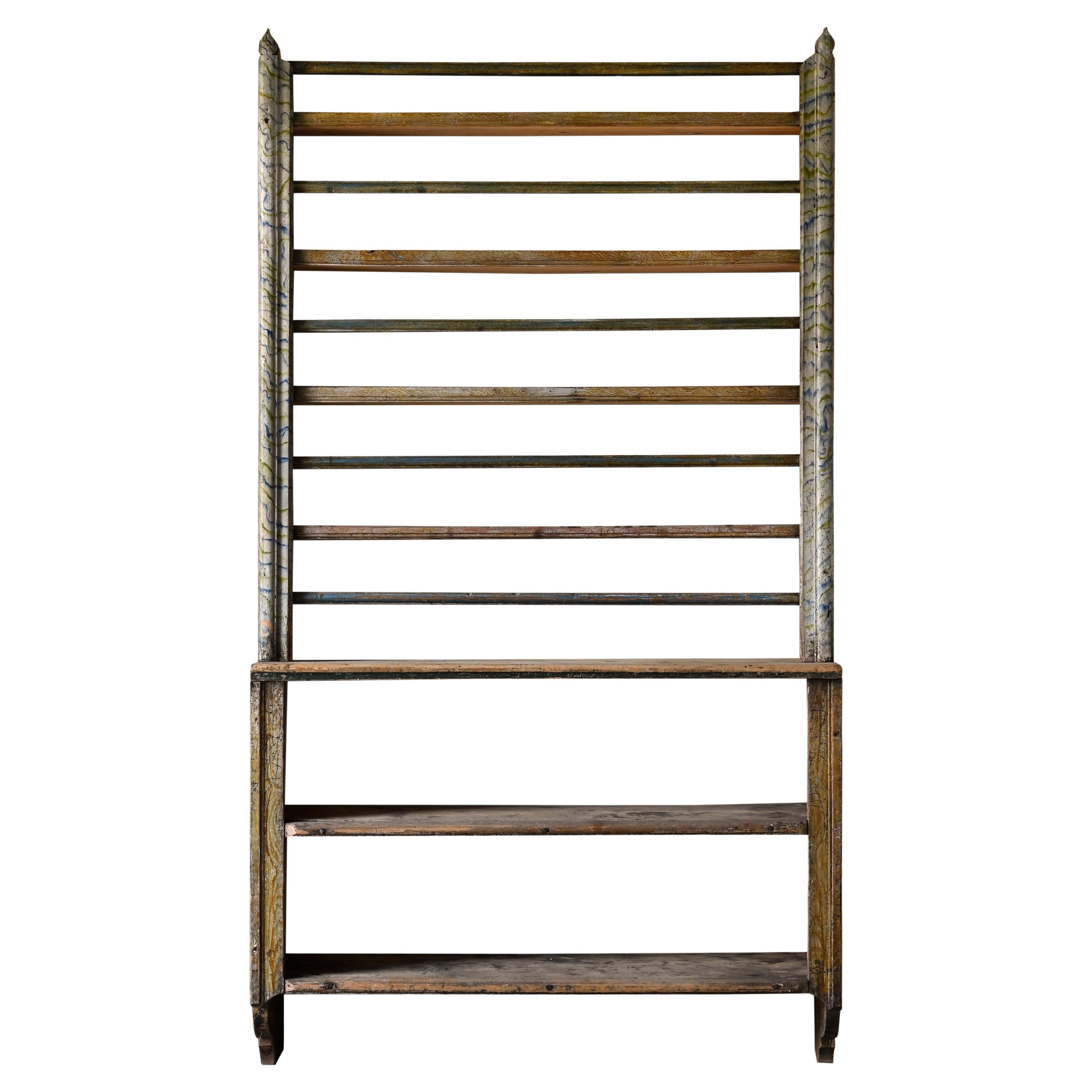 18th Century Swedish Gustavian Wall Plate Rack