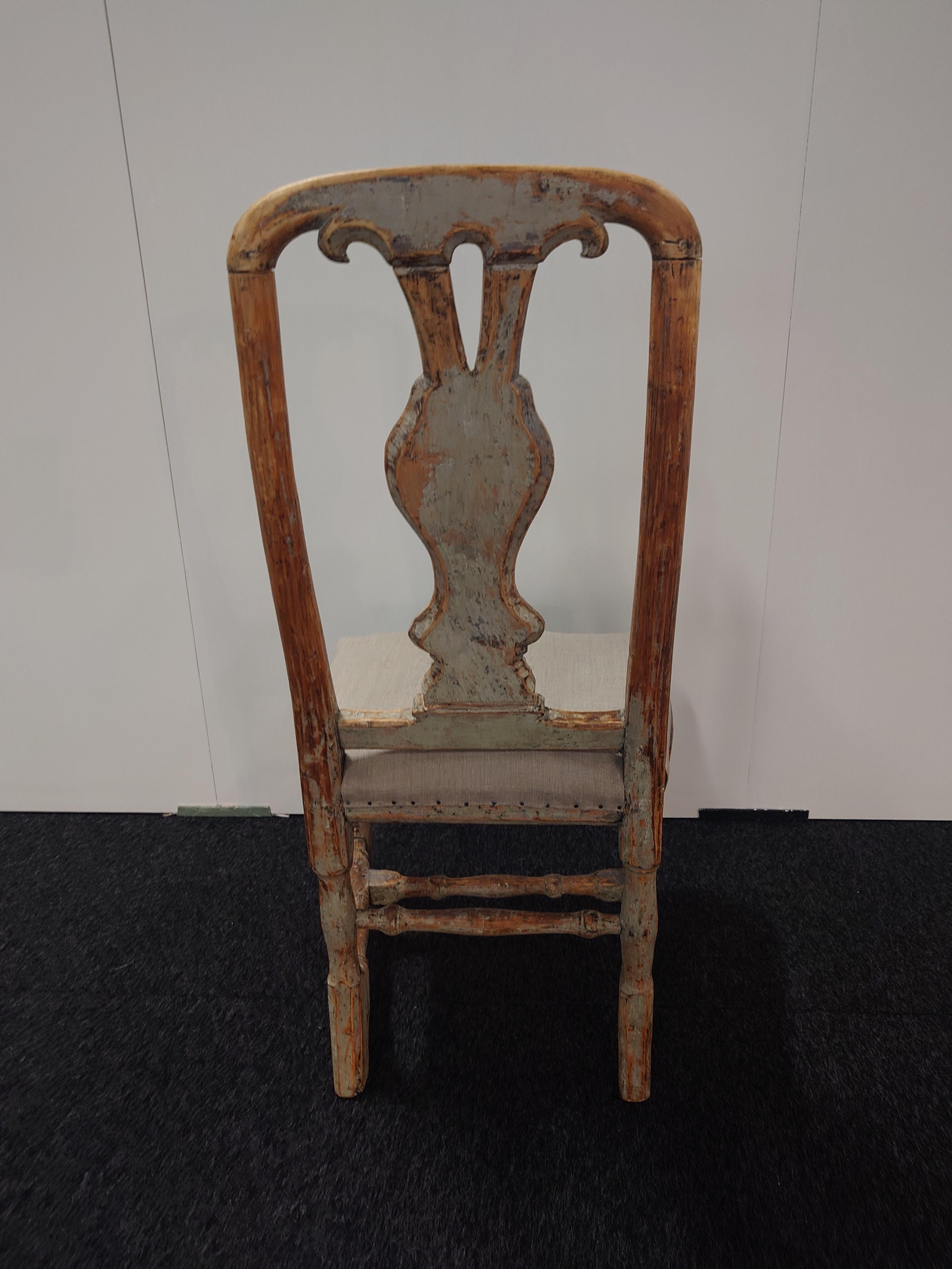 18th Century Swedish Late Baroque Chair Umeå, Northern Sweden For Sale 5
