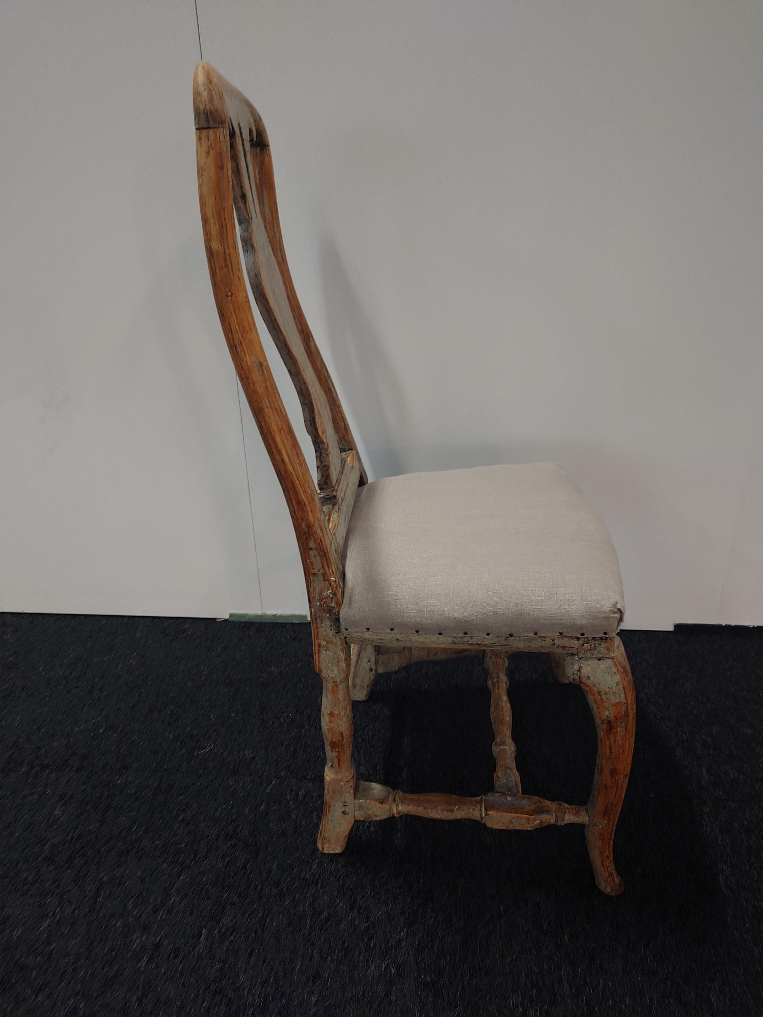 18th Century Swedish Late Baroque Chair Umeå, Northern Sweden For Sale 6