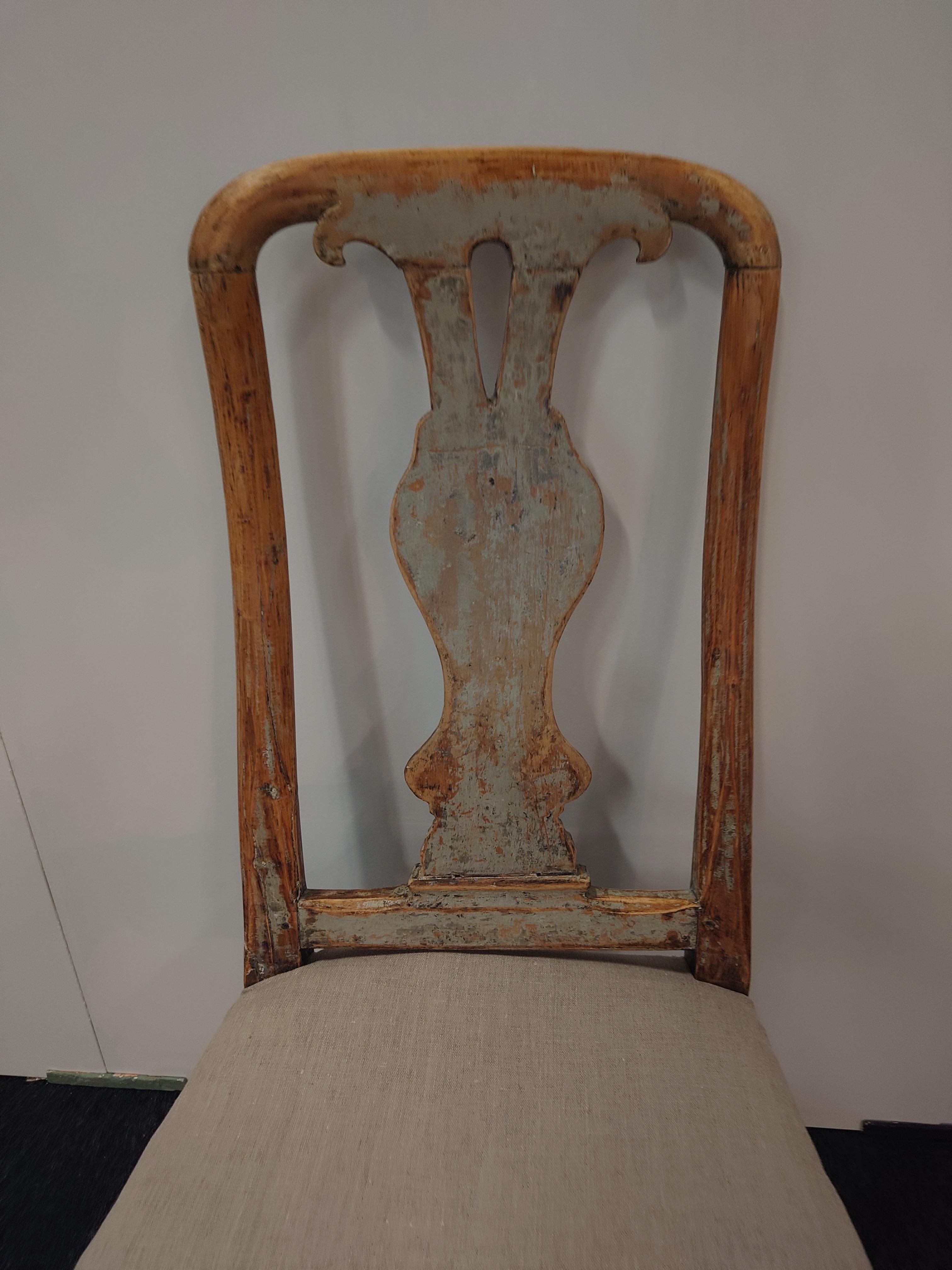 18th Century Swedish Late Baroque Chair Umeå, Northern Sweden For Sale 1