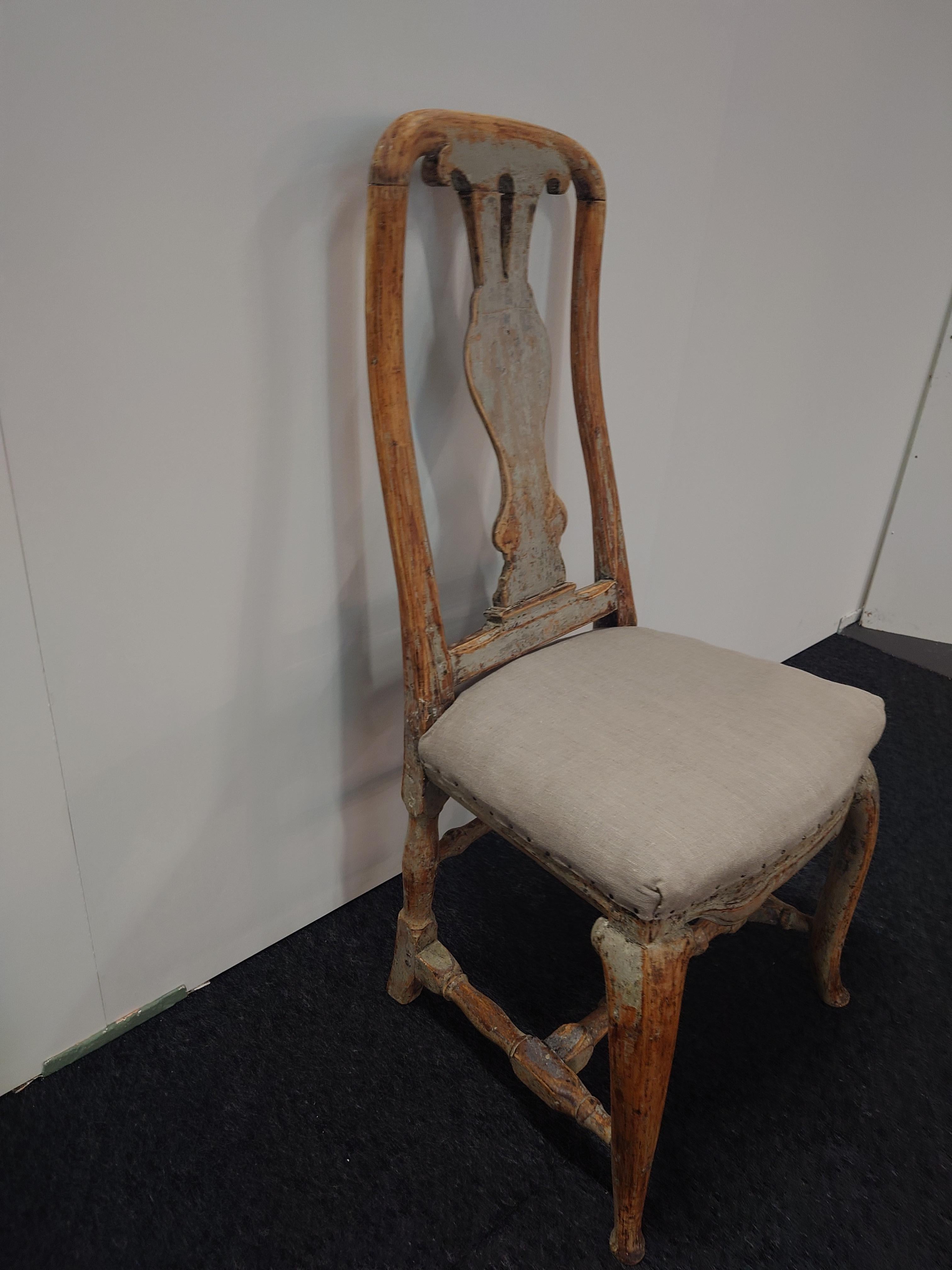 18th Century Swedish Late Baroque Chair Umeå, Northern Sweden For Sale 2