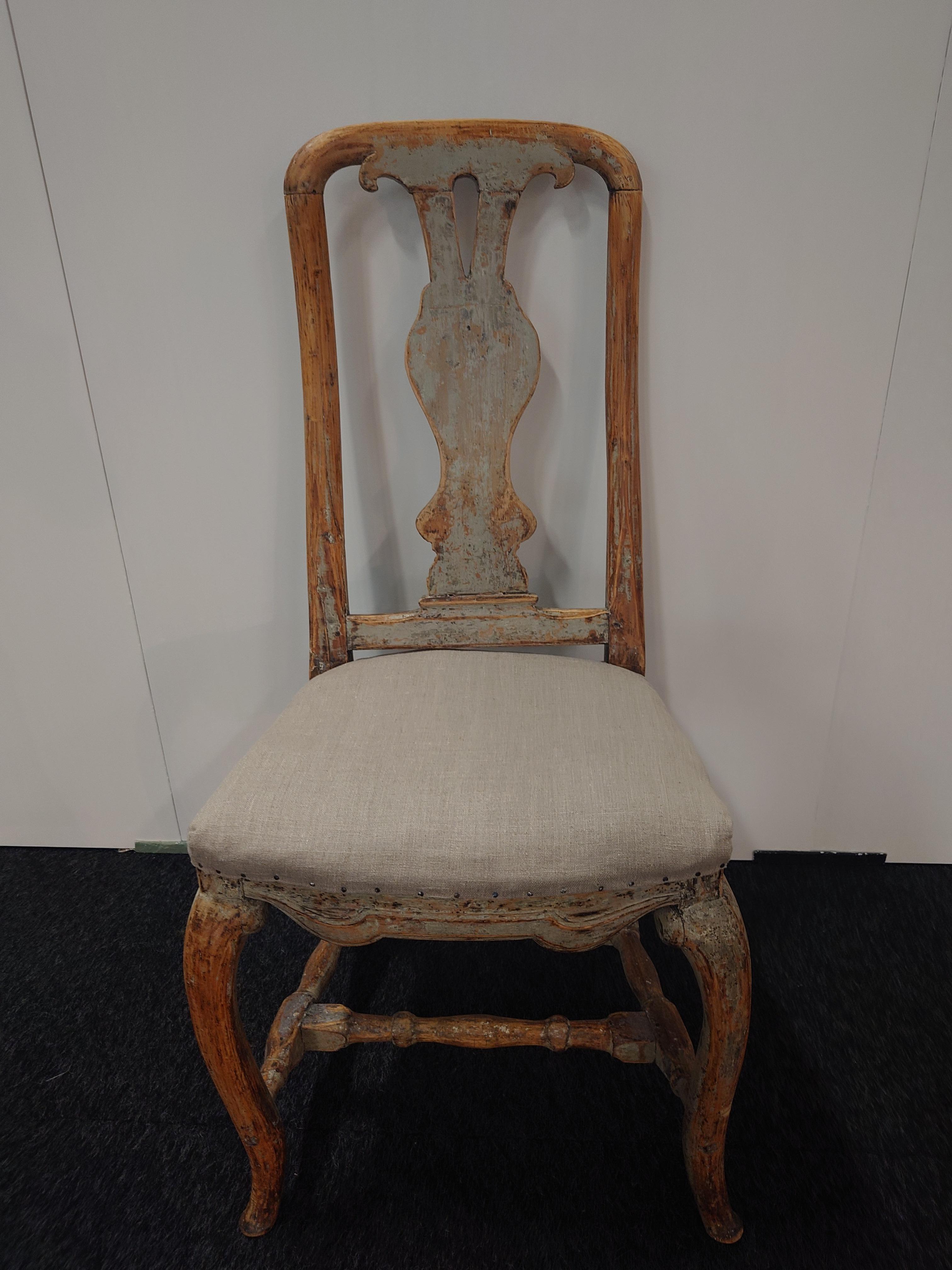 18th Century Swedish Late Baroque Chair Umeå, Northern Sweden For Sale 3