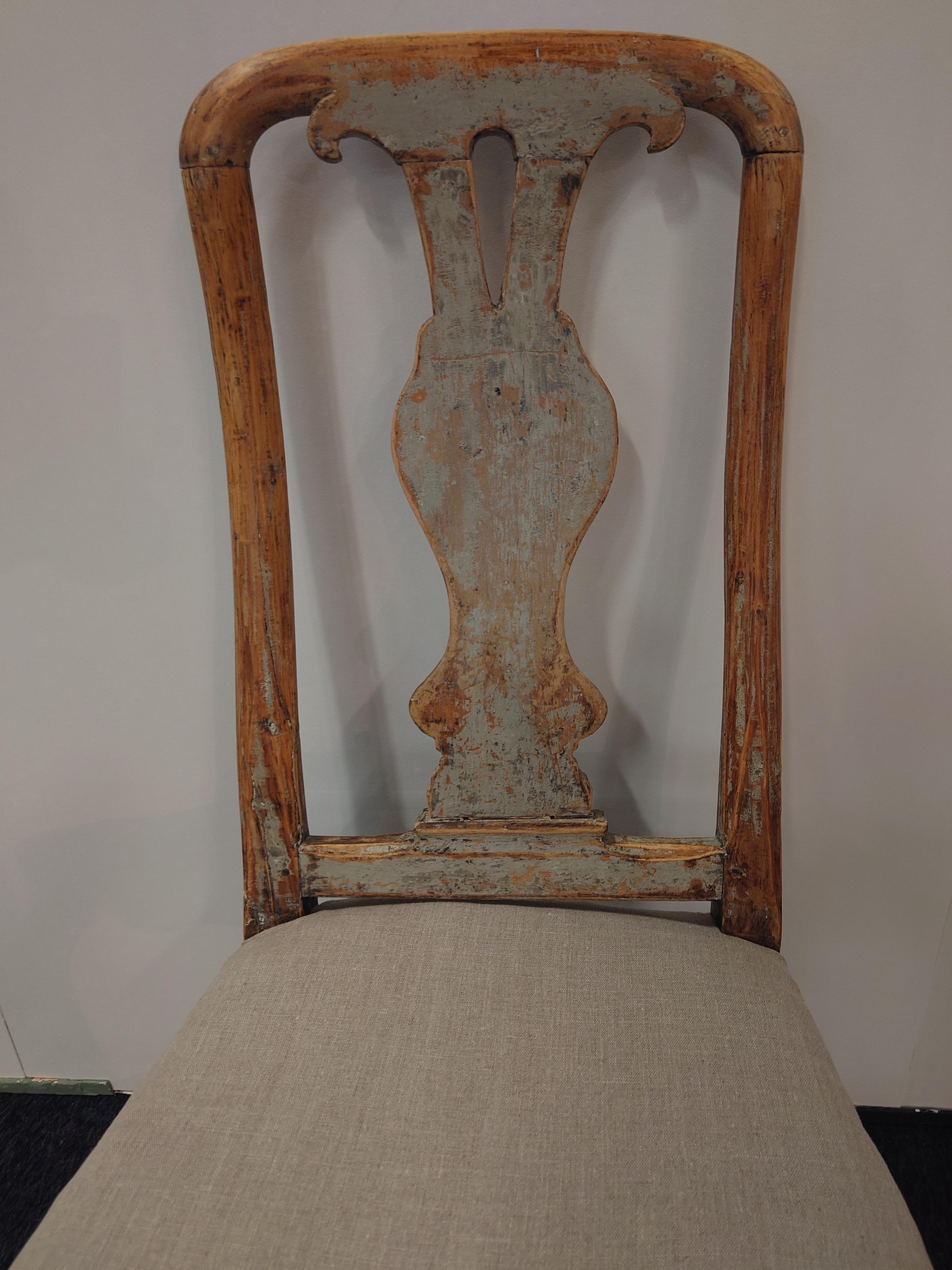 18th Century Swedish Late Baroque Chair Umeå, Northern Sweden For Sale 4