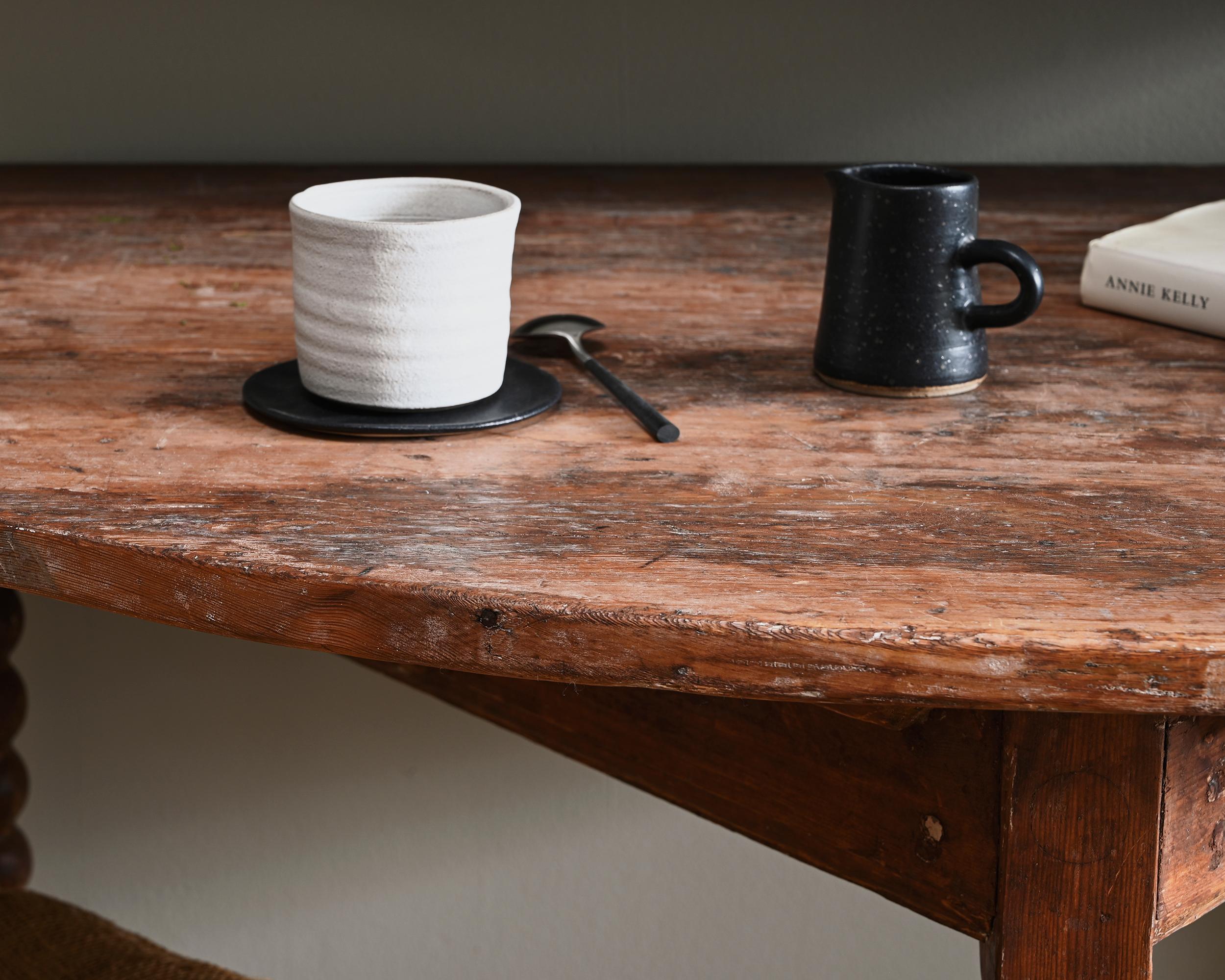 Pine 18th Century Swedish Late Baroque Demi-Lune Console Table