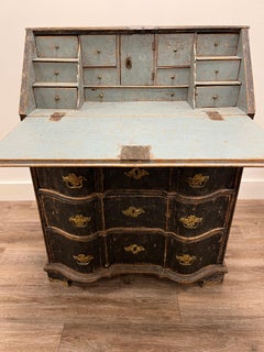 18th Century Swedish Rococo Slant Front Corner Desk
