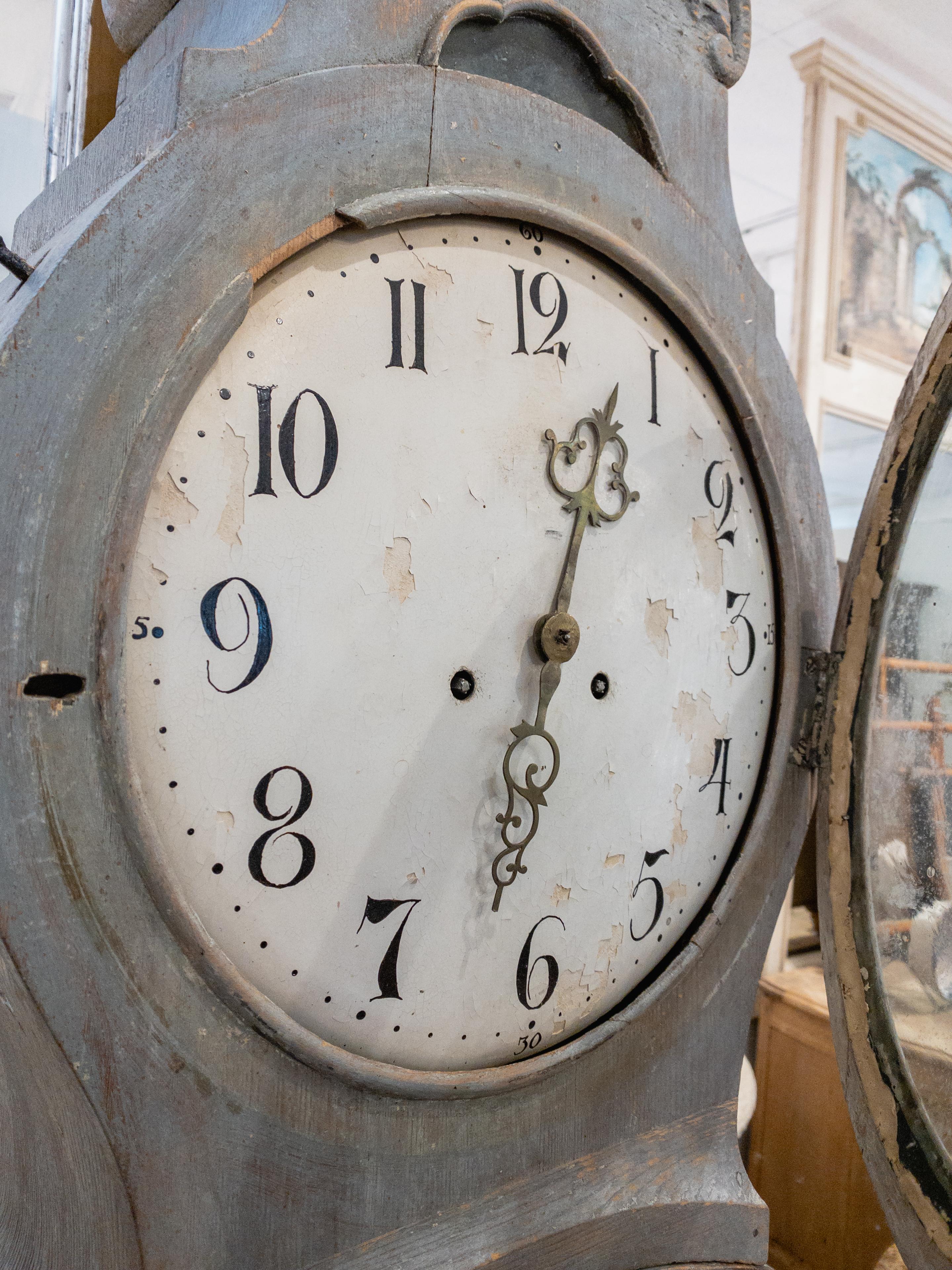 Horloge suédoise Mora du 18e siècle en vente 7