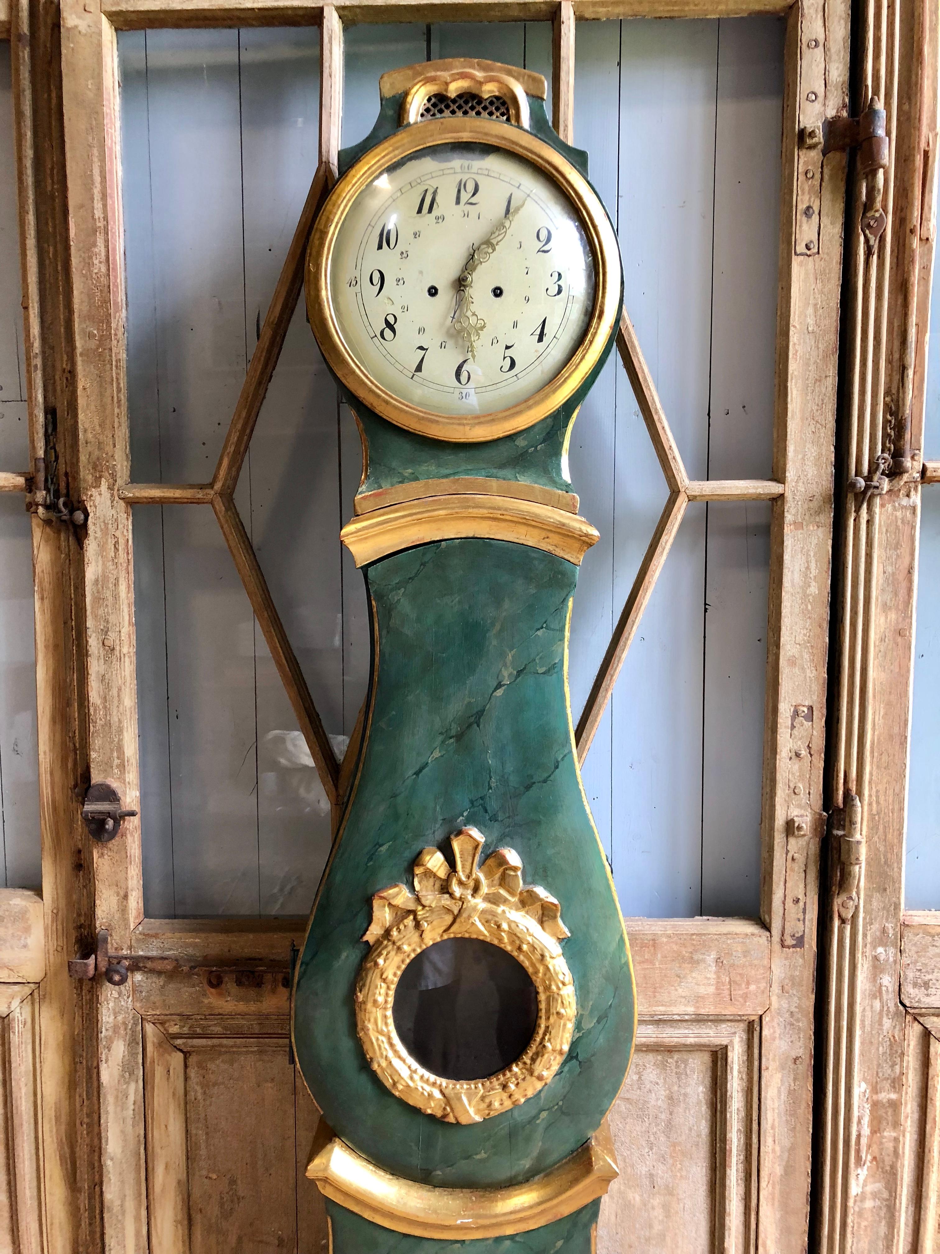 Hand-Painted 18th Century Swedish Mora Clock