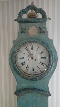 Schwedisches 18. Jahrhundert  Antike Mora-Uhr, lange Gehäuseuhr, Großvater-Uhr