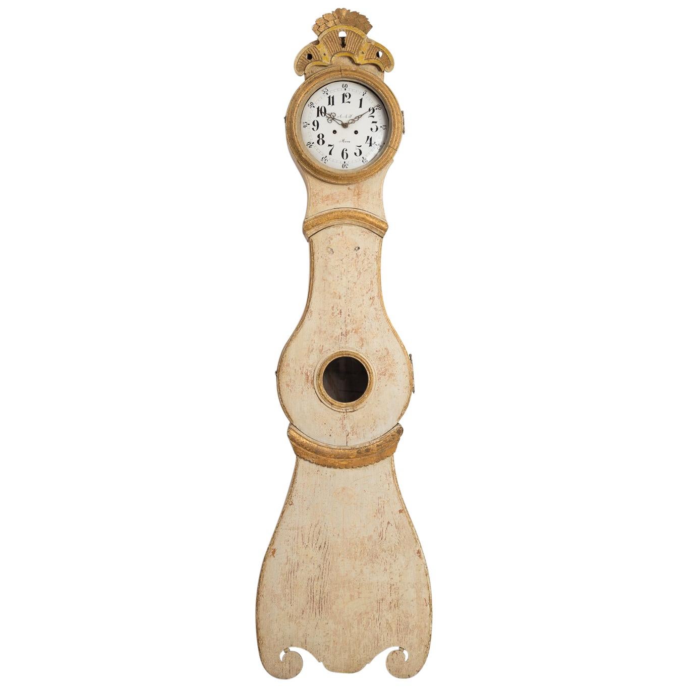 18th Century Swedish Mora Clock with Original Paint