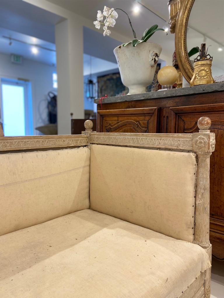 Upholstery 18th Century Swedish Neoclassical Bench For Sale