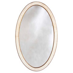 18th Century Swedish Neoclassical Painted and Gilt Oval Mirror