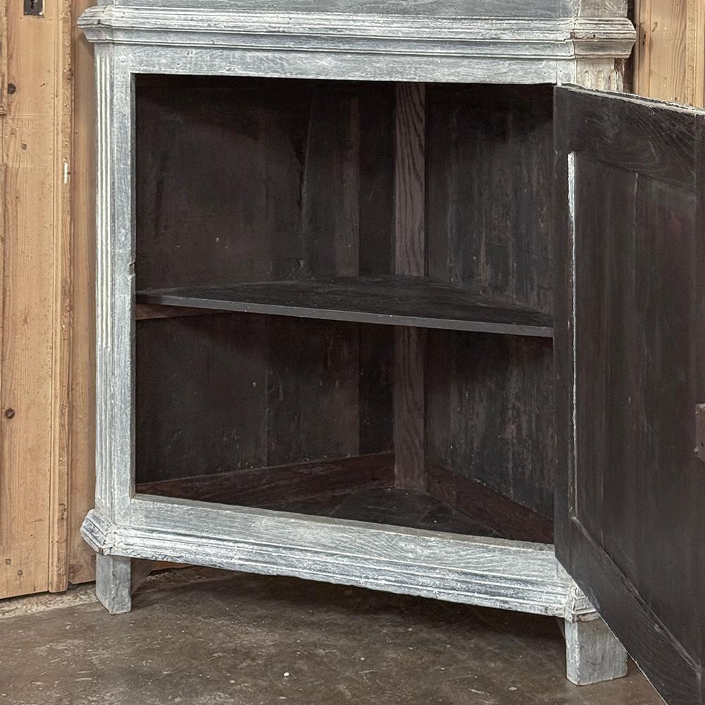 18th Century Swedish Neoclassical Painted Corner Vitrine ~ Curio Cabinet For Sale 8
