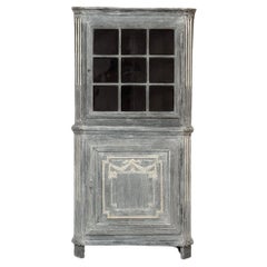 18th Century Swedish Neoclassical Painted Corner Vitrine ~ Curio Cabinet