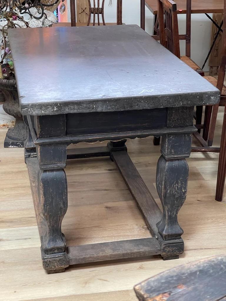 18th Century Swedish Oland Stone Top Table In Good Condition In Doylestown, PA
