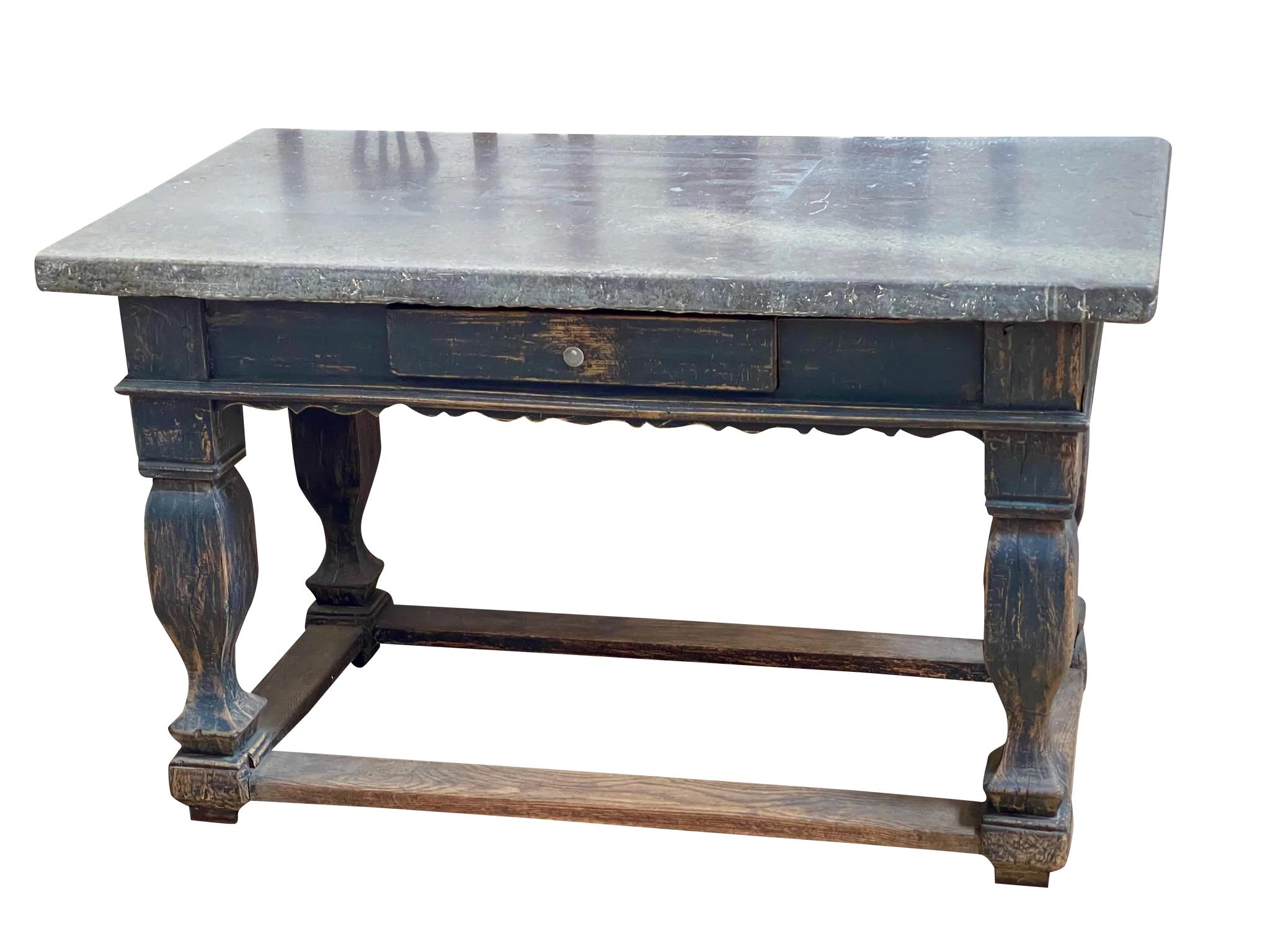18th Century Swedish Oland Stone Top Table 1