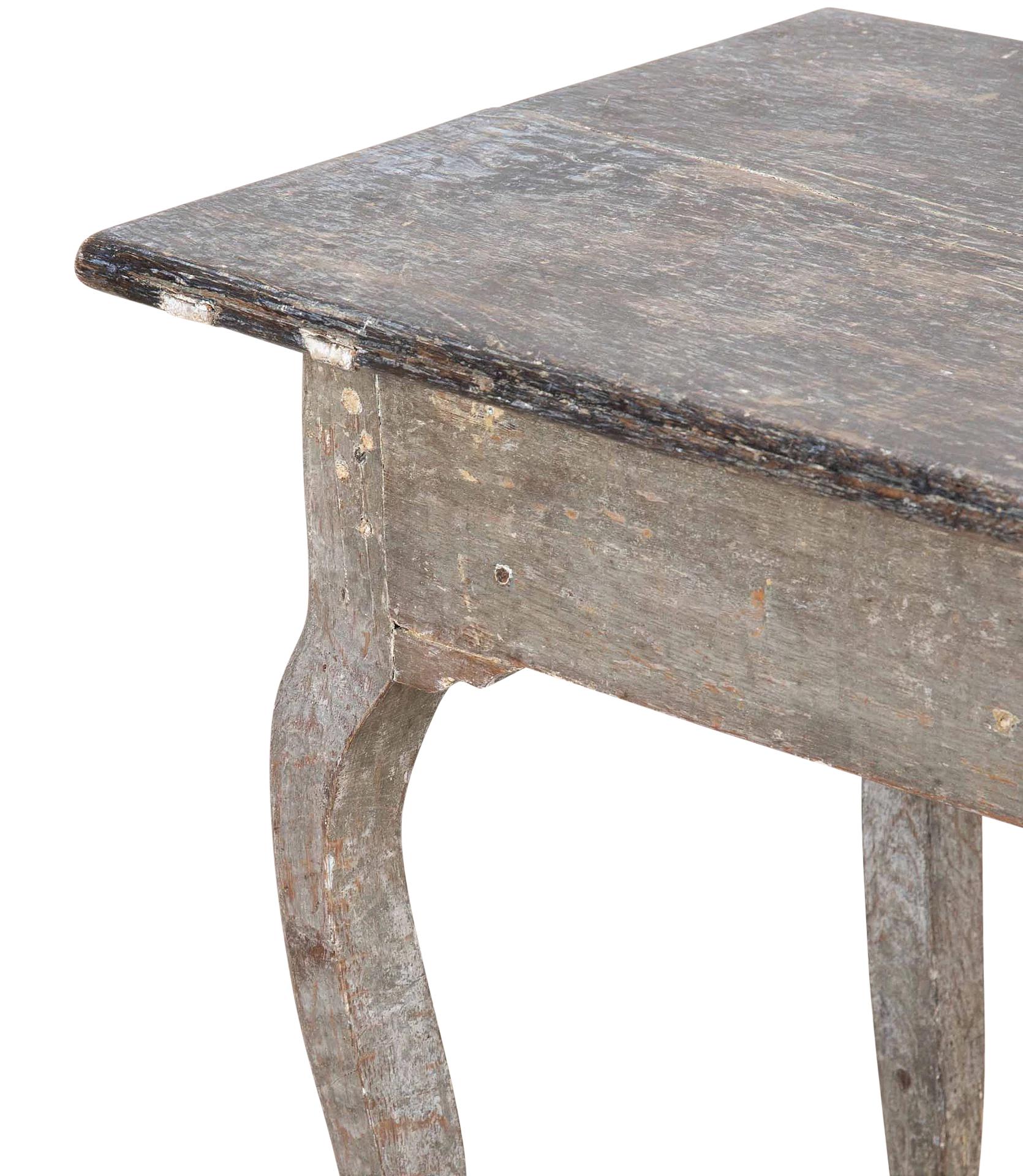 Mesa de juegos rococó de época pintada original sueca del siglo XVIII en venta 5