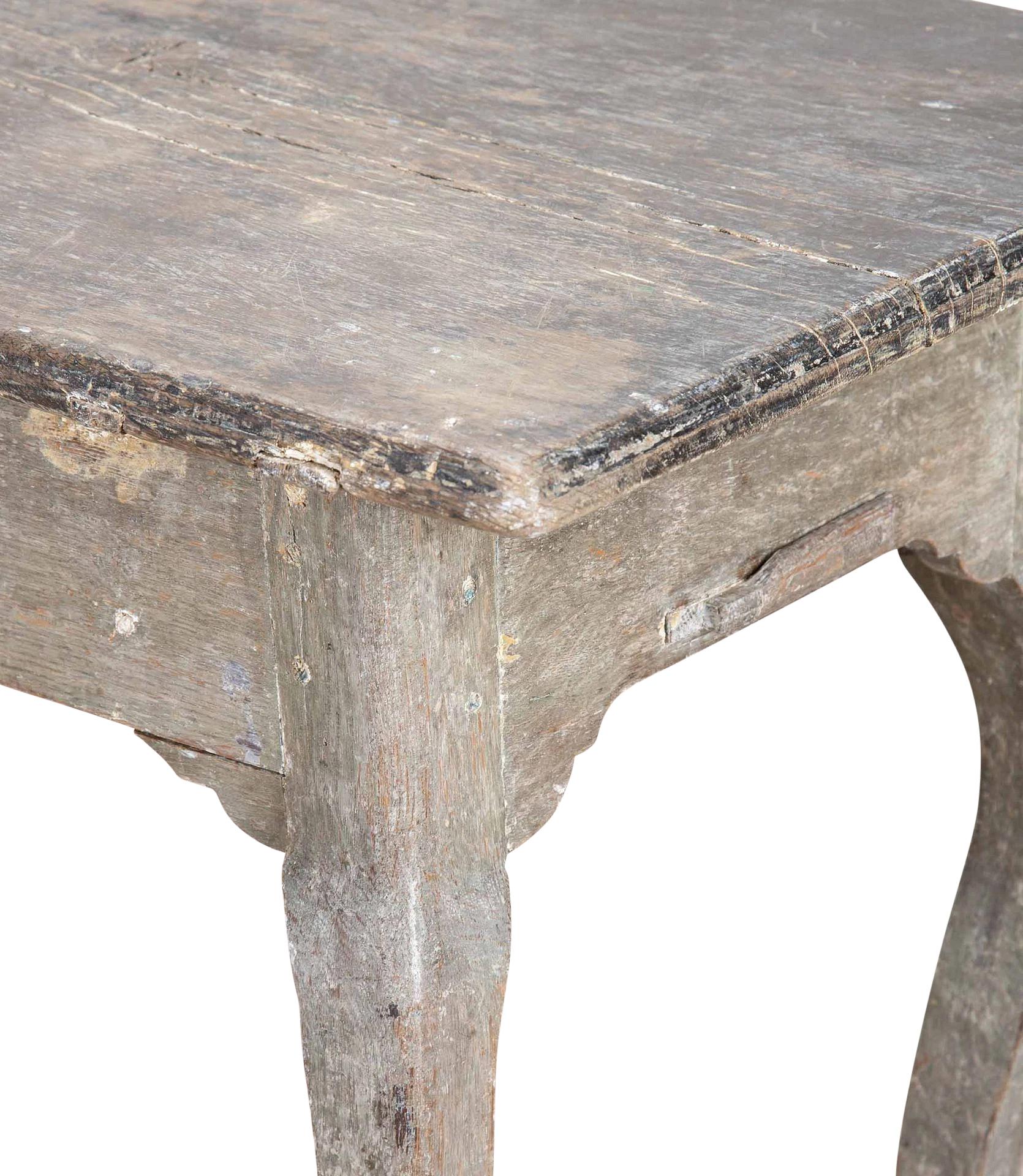 Mesa de juegos rococó de época pintada original sueca del siglo XVIII siglo XVIII y antes en venta