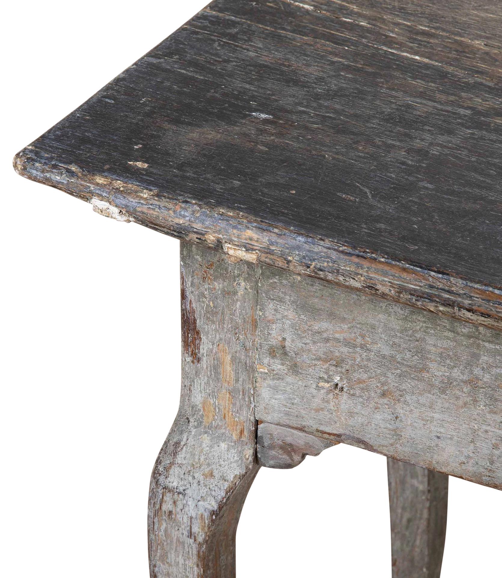 Mesa de juegos rococó de época pintada original sueca del siglo XVIII en venta 2