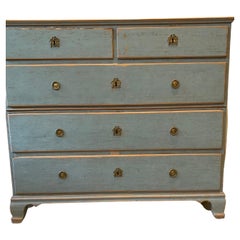 18th Century Swedish Painted 'Chest upon Chest' Chest of Drawers & Iron Handles