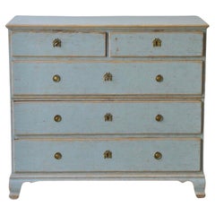 18th Century Swedish Painted 'Chest upon Chest' Chest of Drawers & Iron Handles