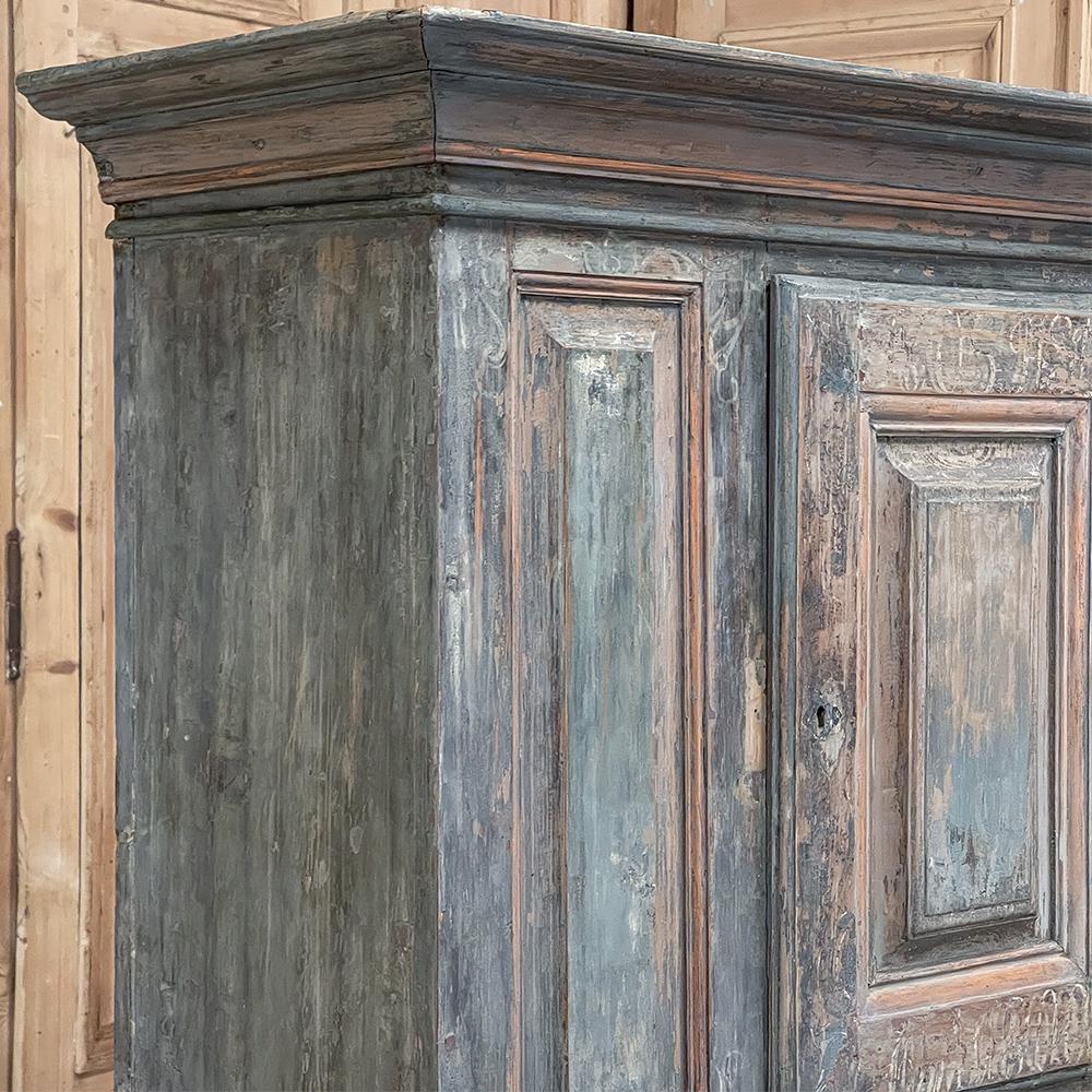 18th Century Swedish Painted Pine Two-Tiered Cabinet For Sale 9
