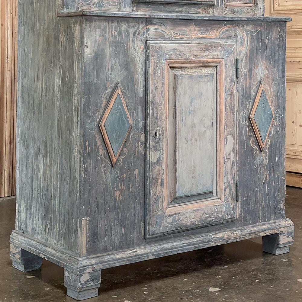 18th Century Swedish Painted Pine Two-Tiered Cabinet For Sale 12