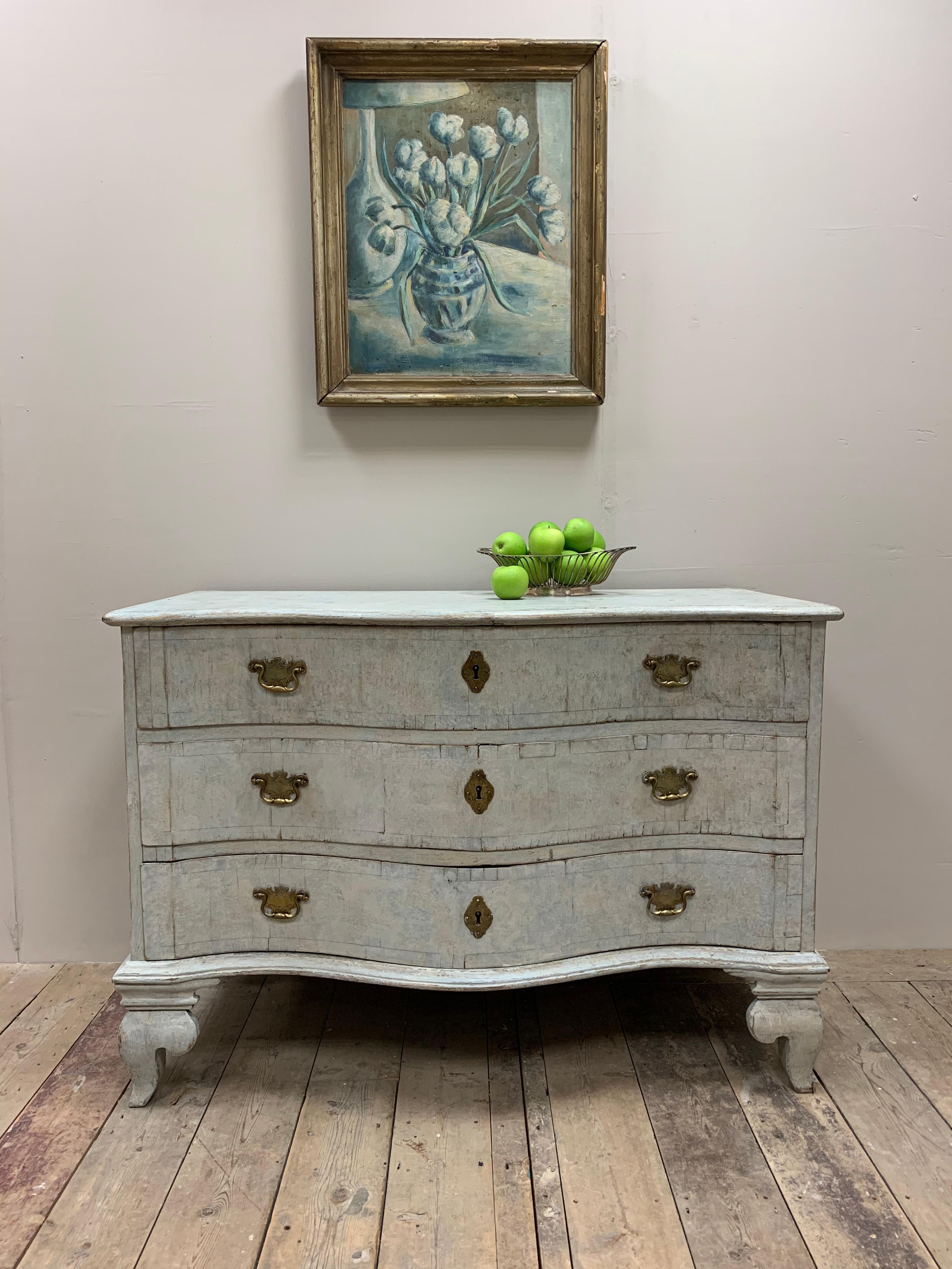 18th Century Swedish Painted Three Drawer Commode or Chest of Drawers 5