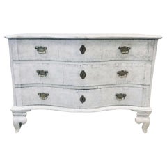 18th Century Swedish Painted Three Drawer Commode or Chest of Drawers