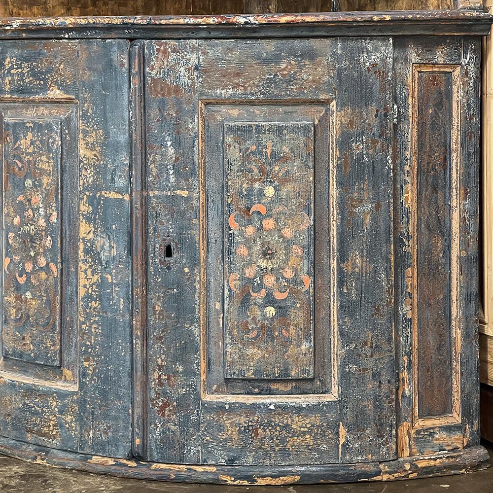 18th Century Swedish Painted Two-Tiered Corner Cabinet For Sale 13