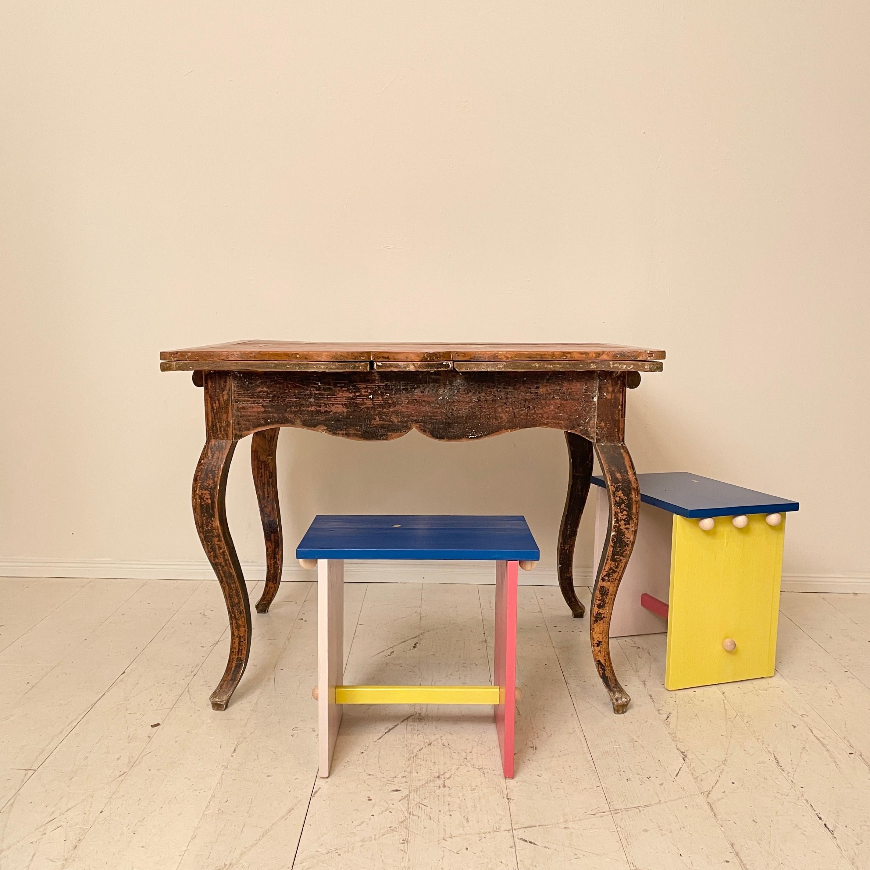 18th Century Swedish Period Baroque Brown Red Extendable Dining Table, 1780 5