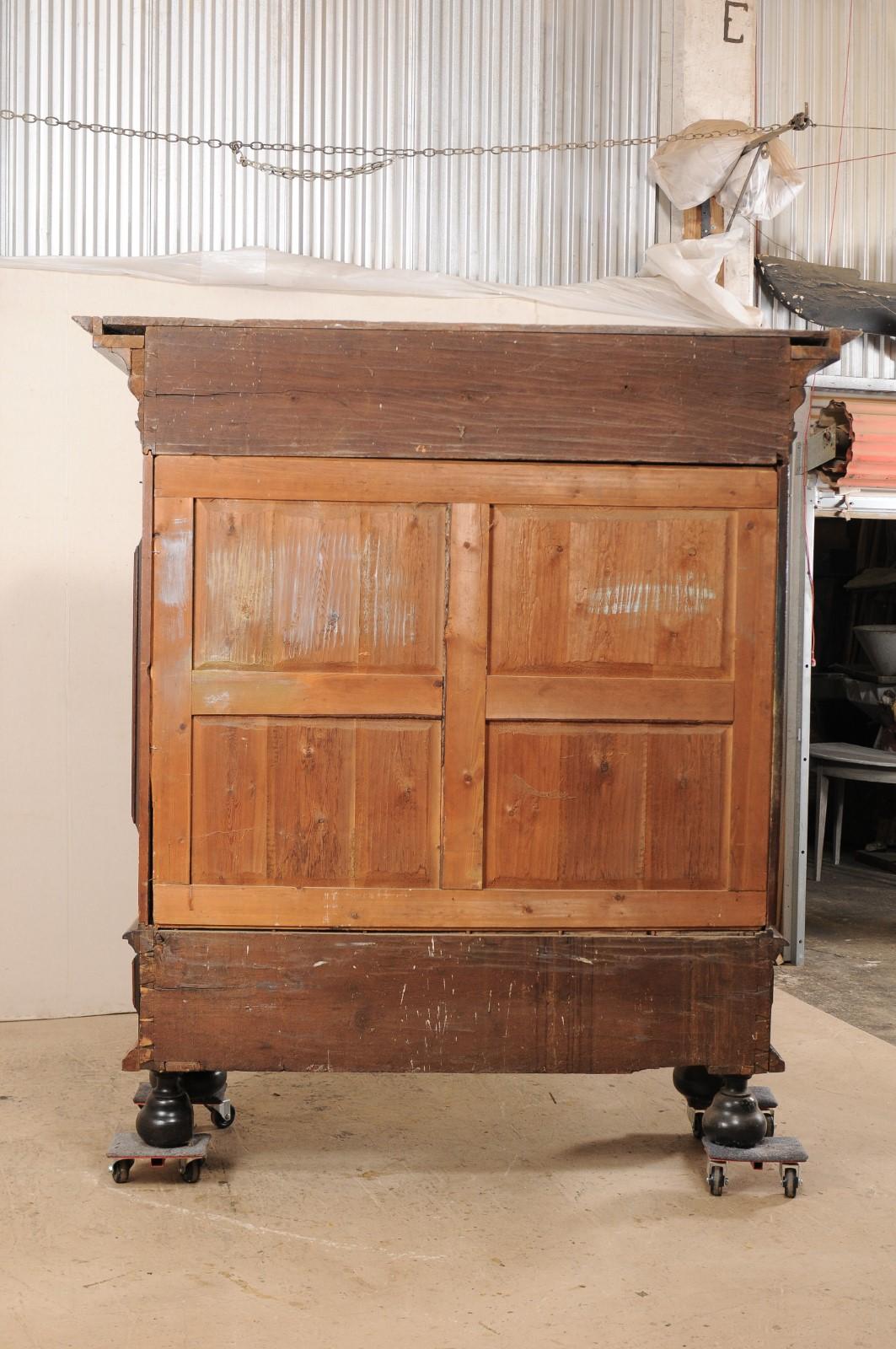 An Early 18th Century Swedish Period Baroque Kas Cabinet with Ebonized Accents For Sale 5