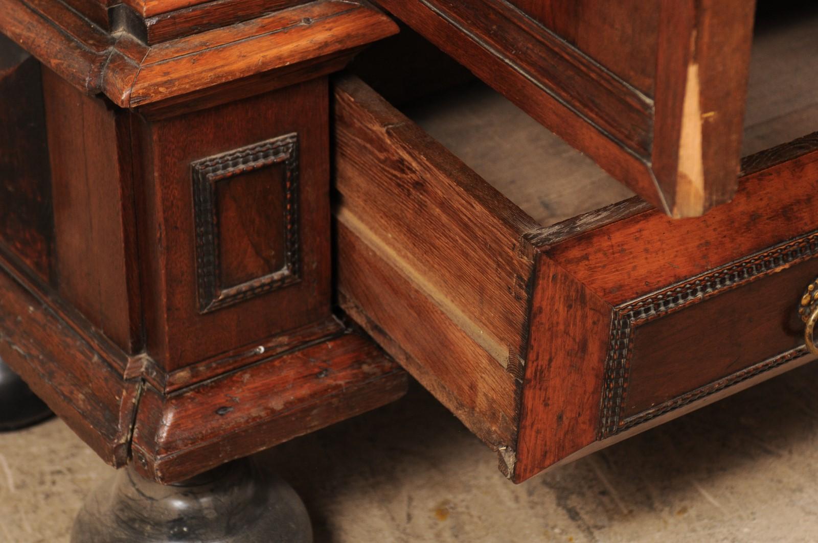 An Early 18th Century Swedish Period Baroque Kas Cabinet with Ebonized Accents For Sale 2