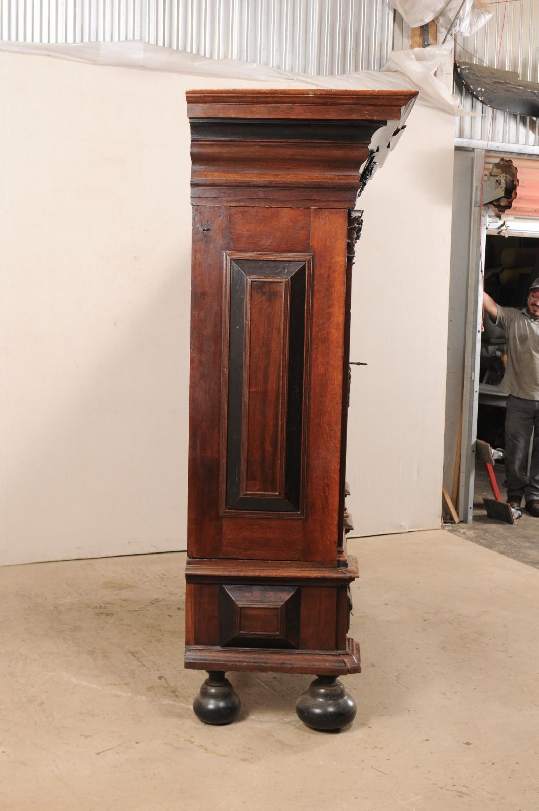 An Early 18th Century Swedish Period Baroque Kas Cabinet with Ebonized Accents For Sale 3