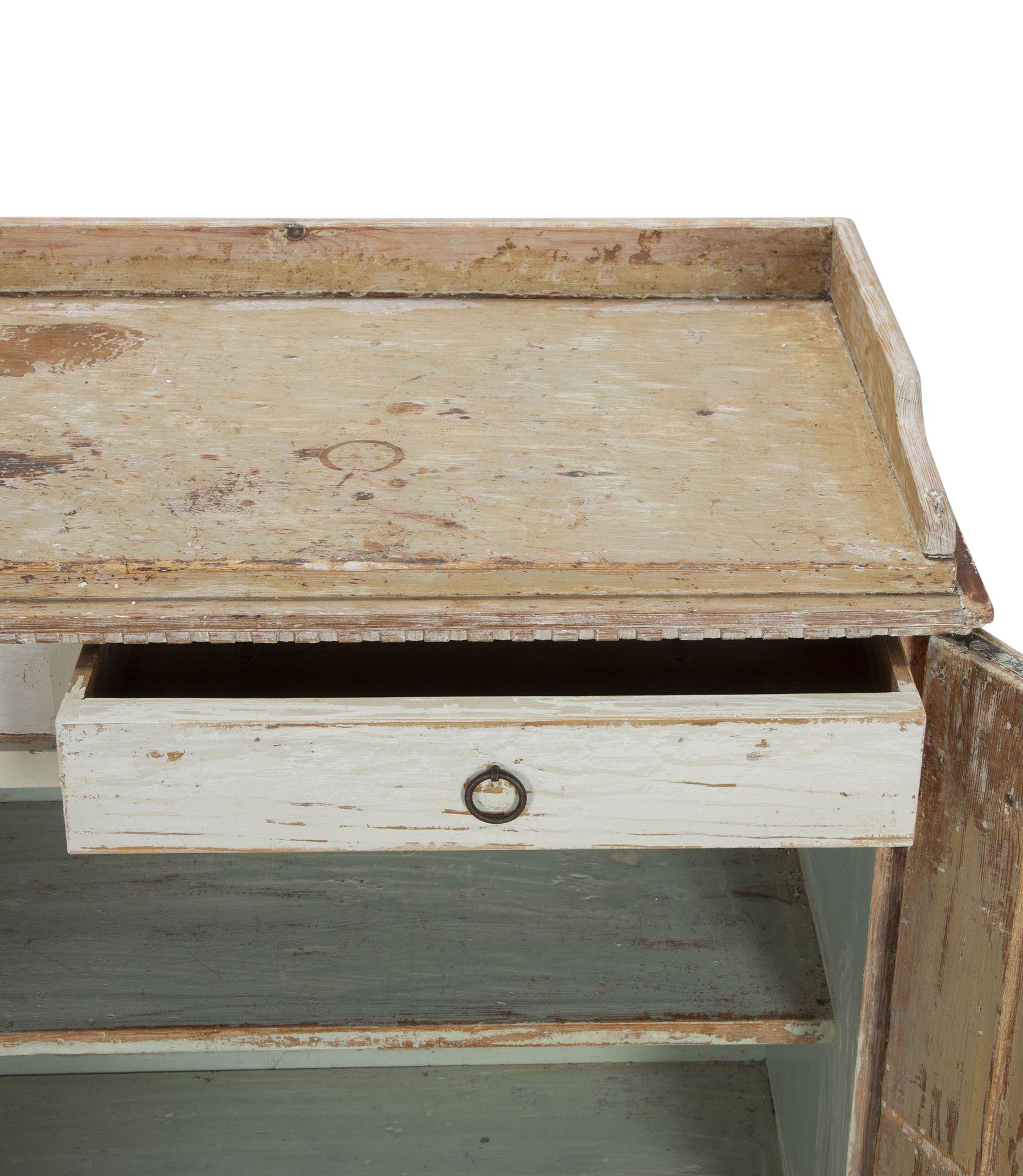Wood 18th Century Swedish Period Buffet Scraped to Original Paint For Sale