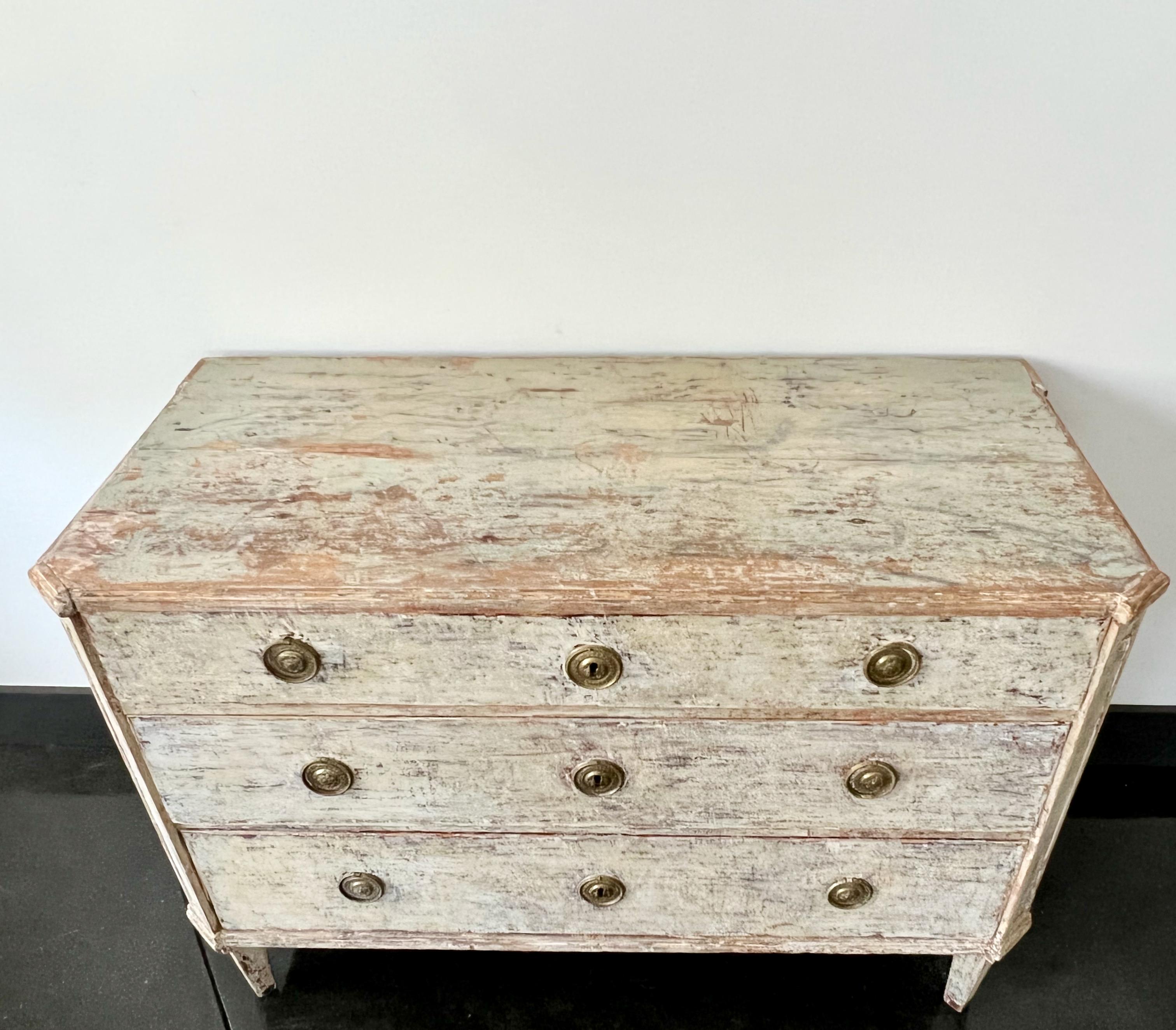 Bronze 18th Century Swedish Period Gustavian Chest of Drawers