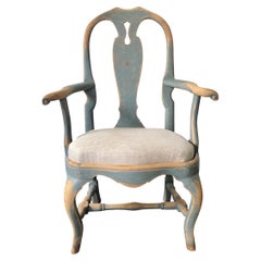 18th Century Swedish Period Rococo Armchair