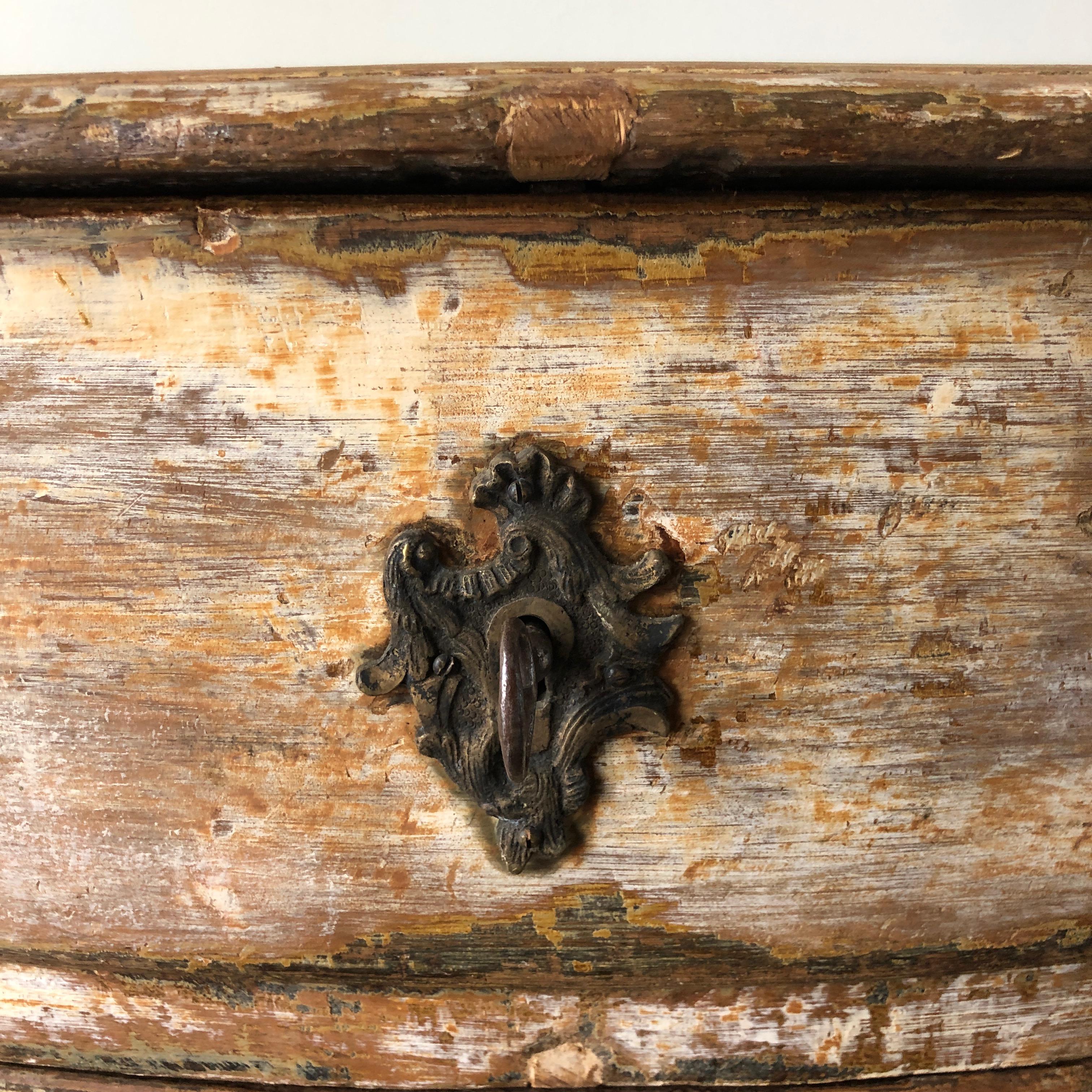 Bronze 18th Century Swedish Period Rococo Chest of Drawers