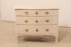 18th Century Swedish Period Rococo Serpentine Wood Chest with Elaborate Hardware