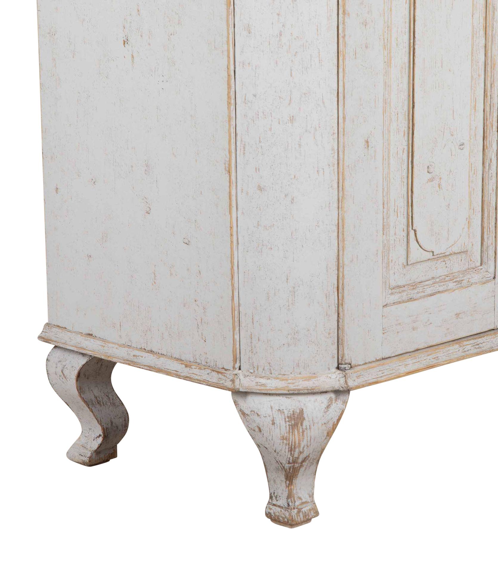 18th Century Swedish Period Two Part Rococo Cabinet For Sale 5