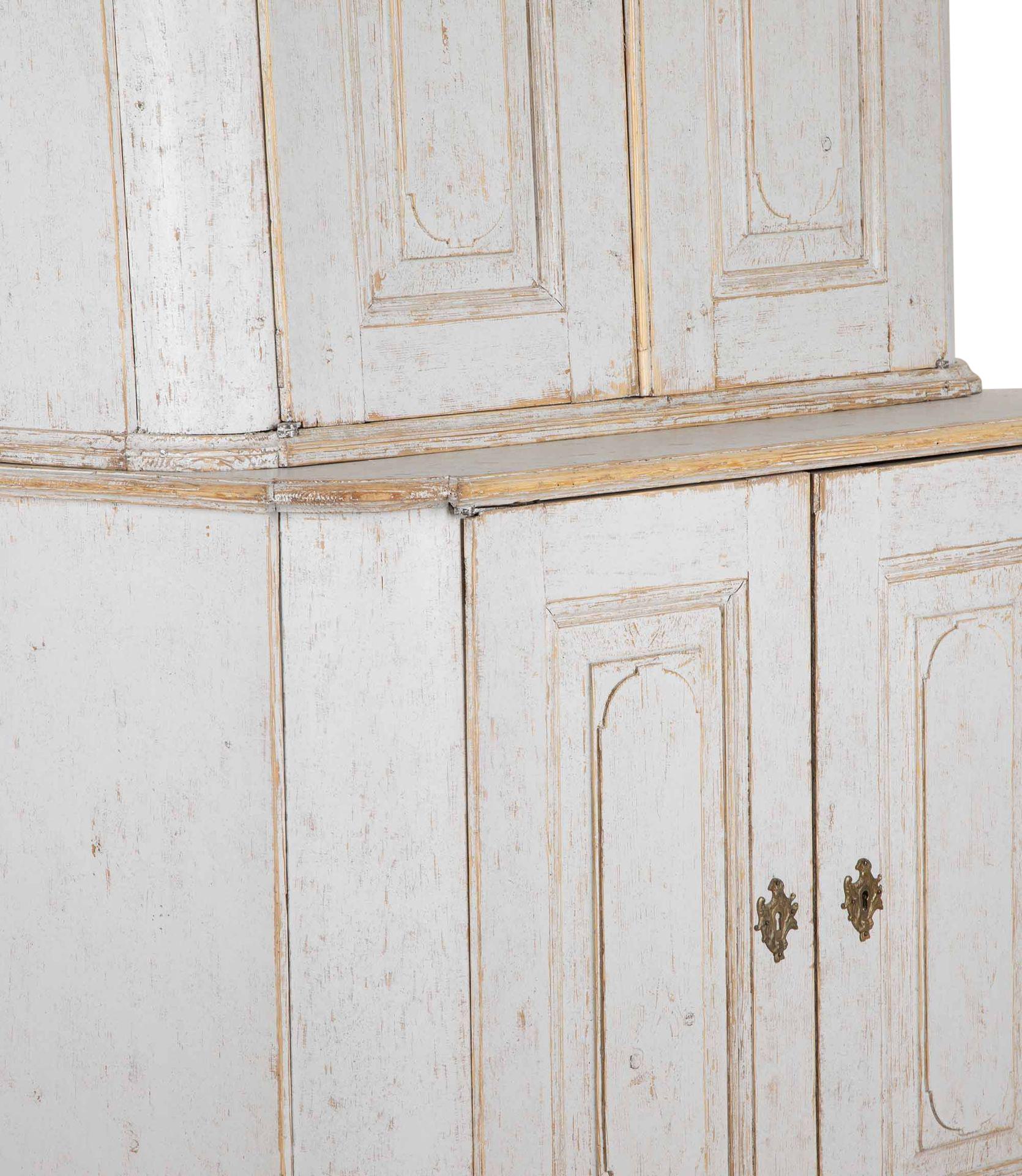 18th Century Swedish Period Two Part Rococo Cabinet For Sale 6