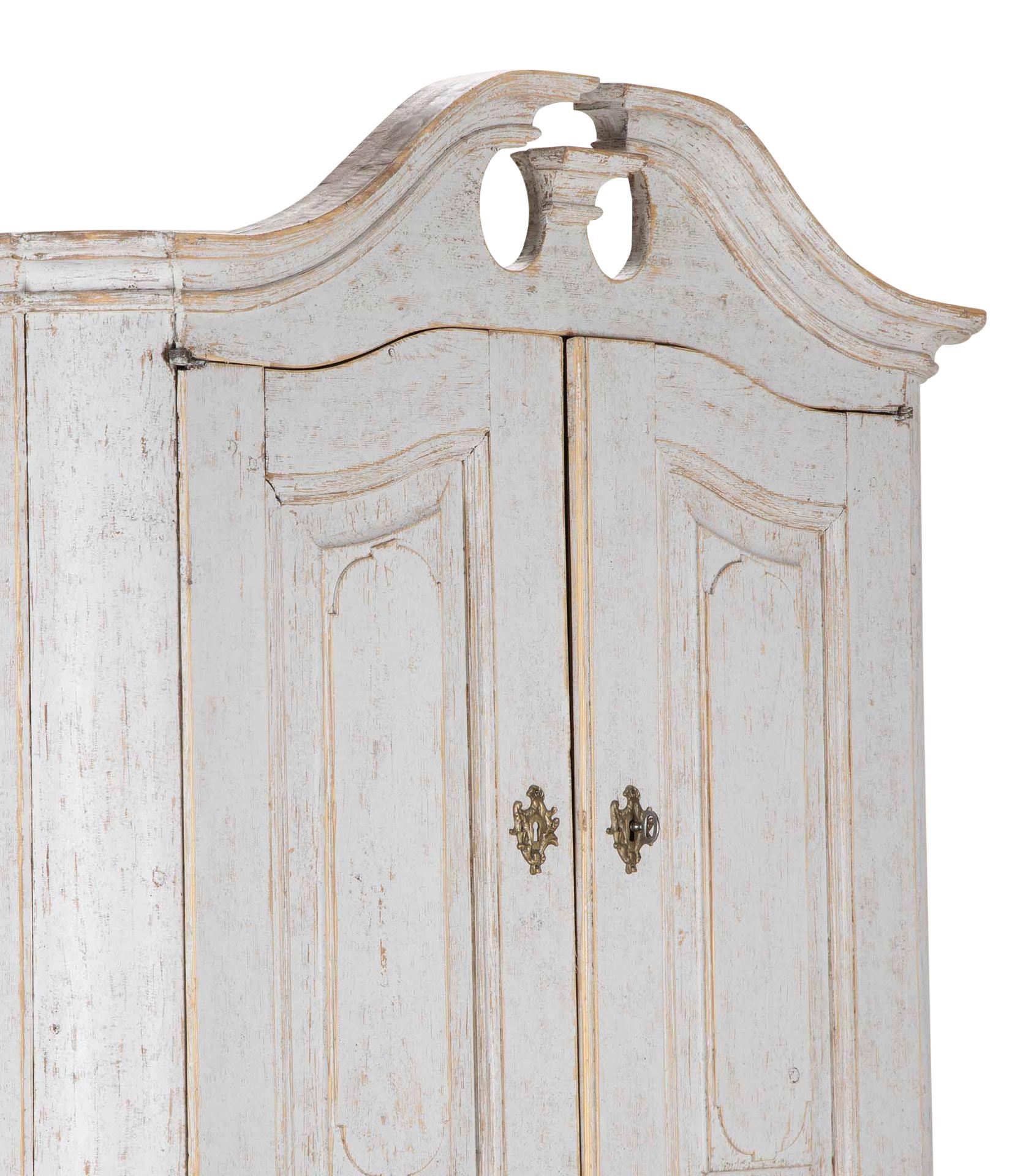 18th Century Swedish Period Two Part Rococo Cabinet For Sale 7