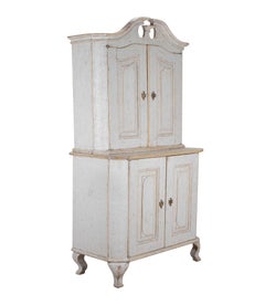 18th Century Swedish Period Two Part Rococo Cabinet