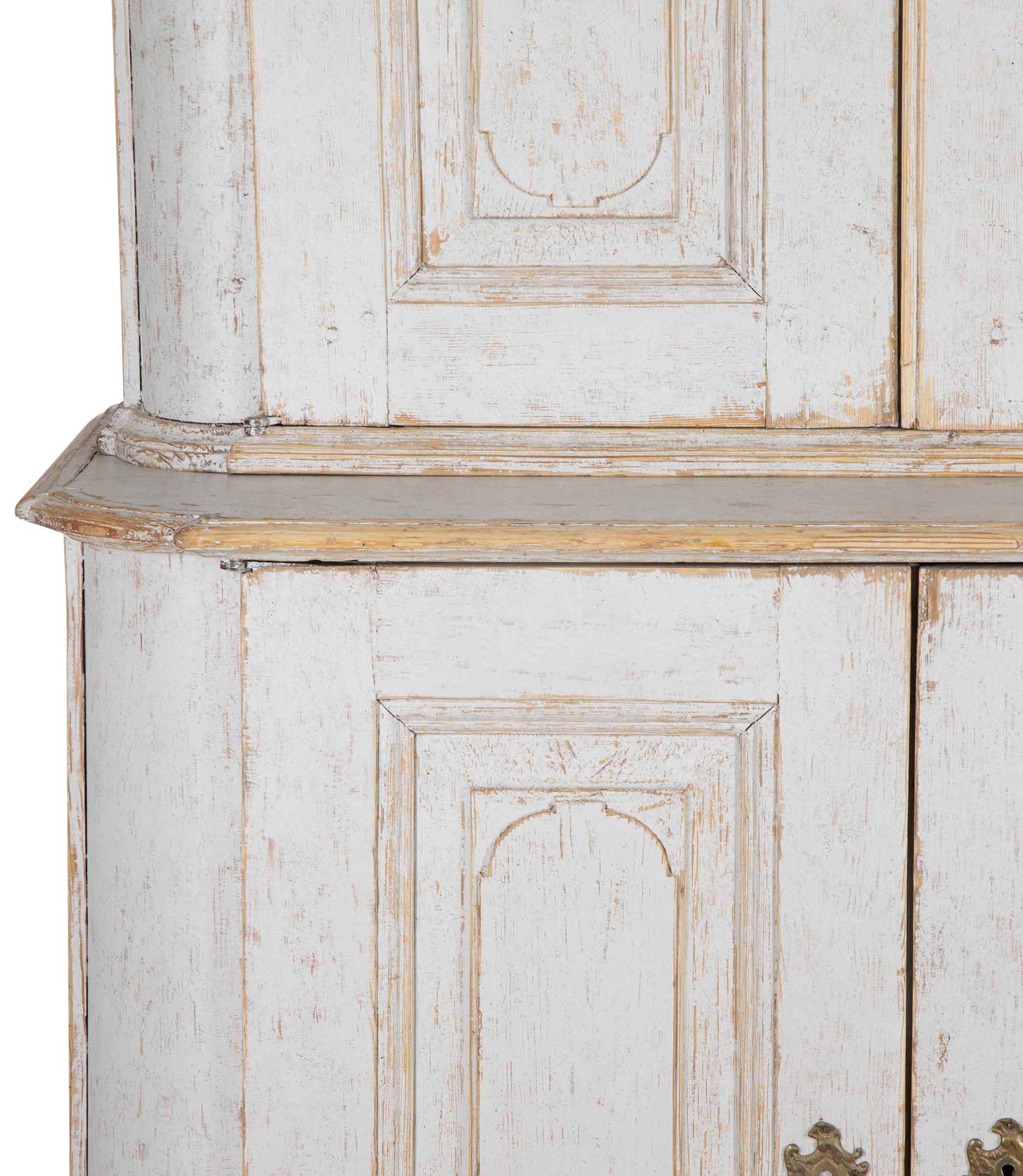 18th Century and Earlier 18th Century Swedish Period Two Part Rococo Cabinet For Sale