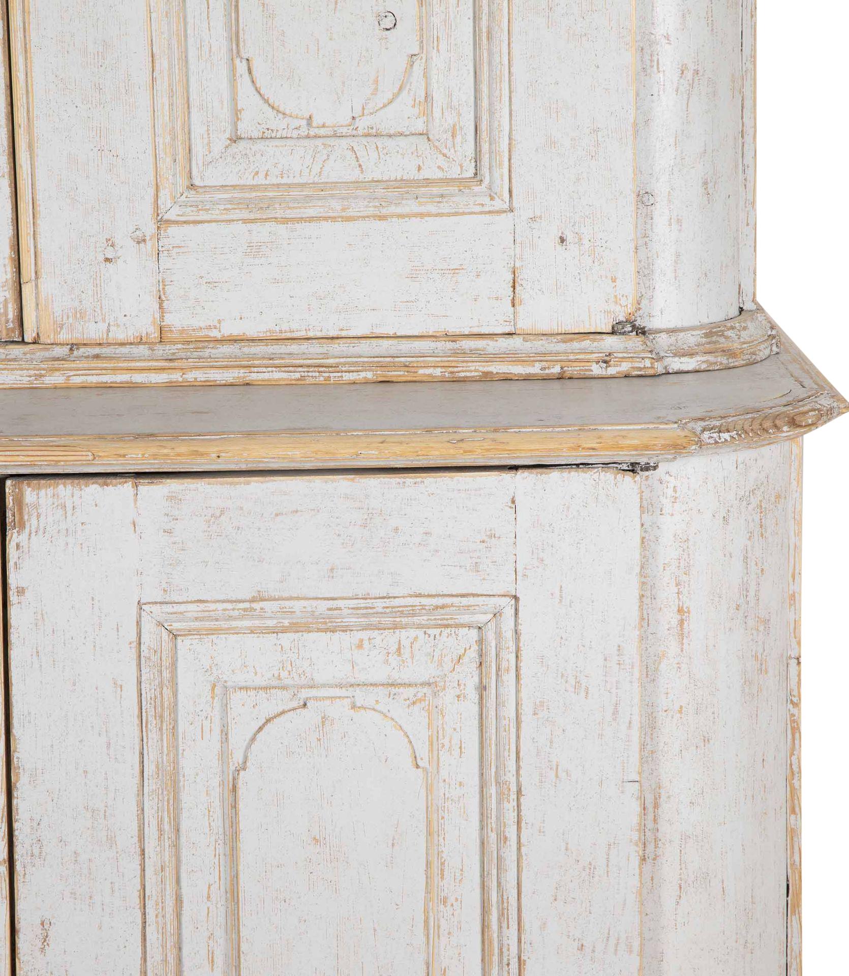 18th Century Swedish Period Two Part Rococo Cabinet For Sale 1