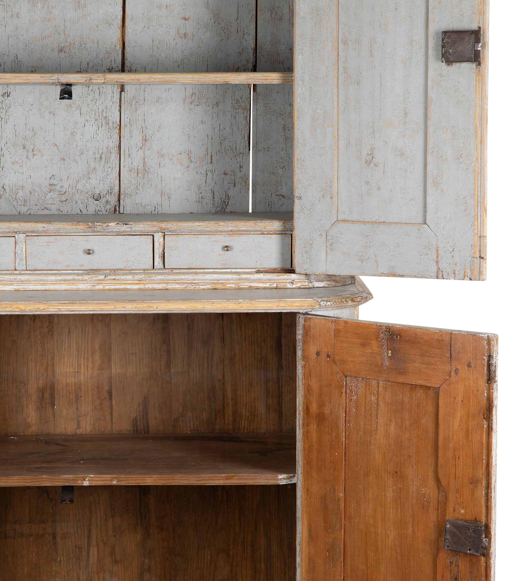 18th Century Swedish Period Two Part Rococo Cabinet For Sale 3