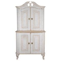 18th Century Swedish Period Two Part Rococo Cabinet