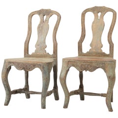 18th Century Swedish Provincial Rococo Chairs