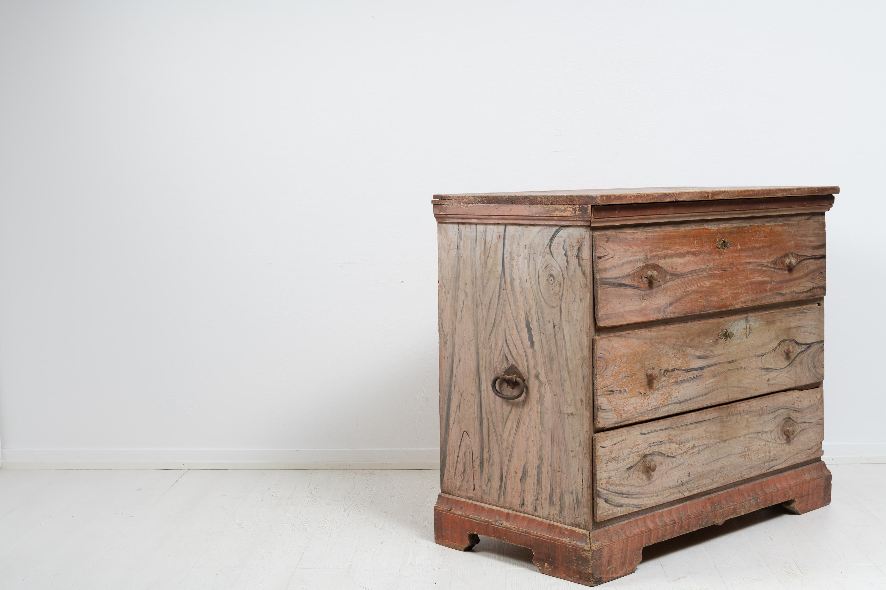 Pine 18th Century Swedish Rare Country Baroque Bureau For Sale